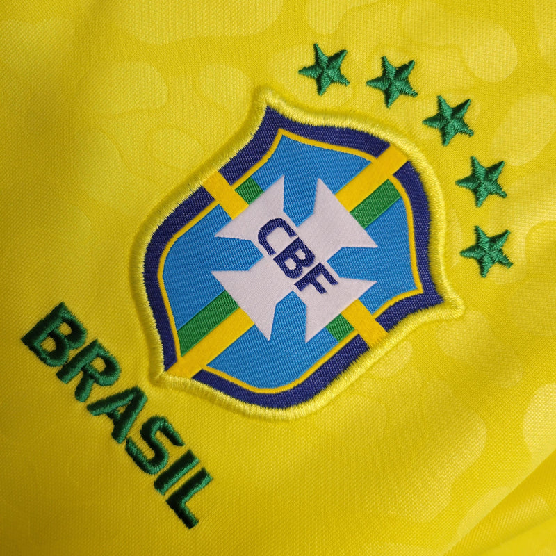 Camisa Brasil Home 2022 Feminina - Amarela