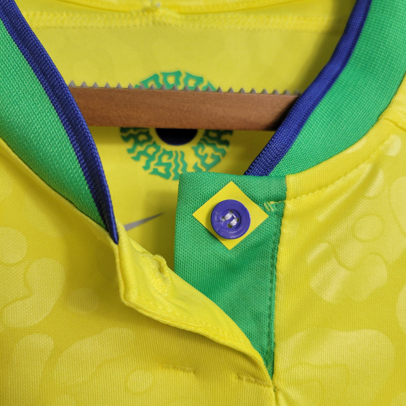 Camisa Brasil Home 2022 Feminina - Amarela