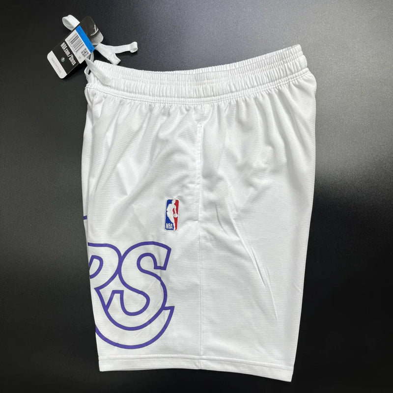 Shorts NBA Lakers 23/24 Casual - Nike - Branco - Preto - Amarelo - Azul