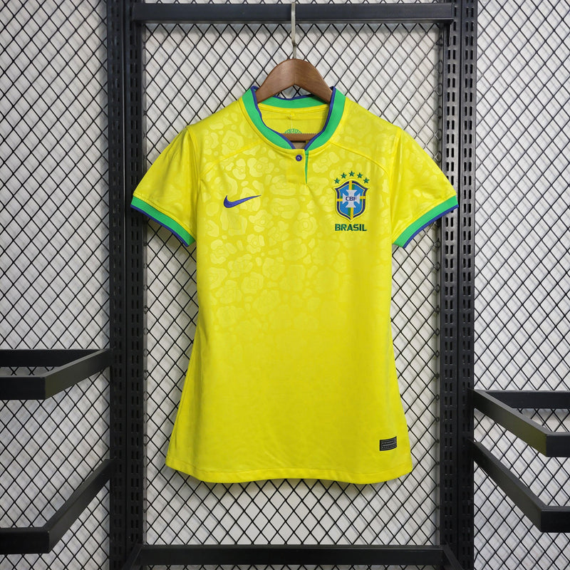 Camisa Brasil Home 2022 Feminina - Amarela