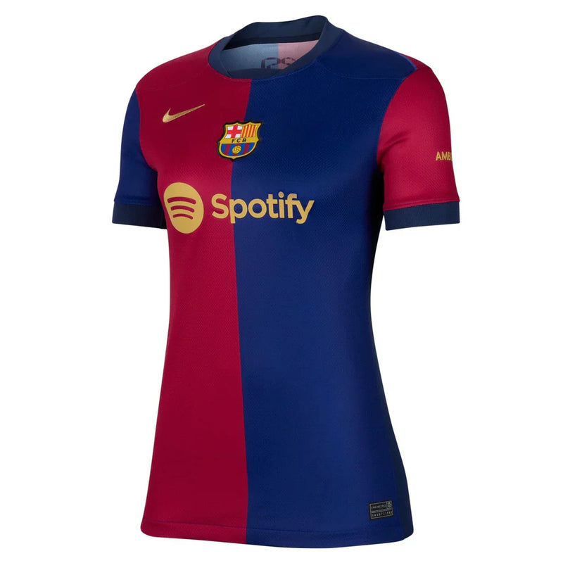 Camisa Barcelona Feminina Home 24/25 - Azul e Vermelha