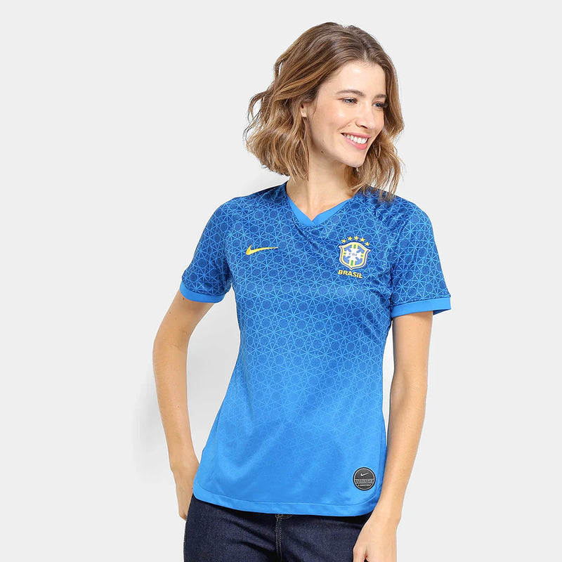 Camisa Brasil Feminina Away 2024 - Azul