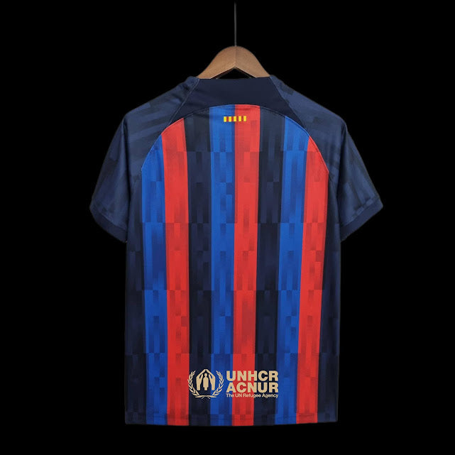 Camisa Barcelona Home 22/23 - Azul e Vermelha