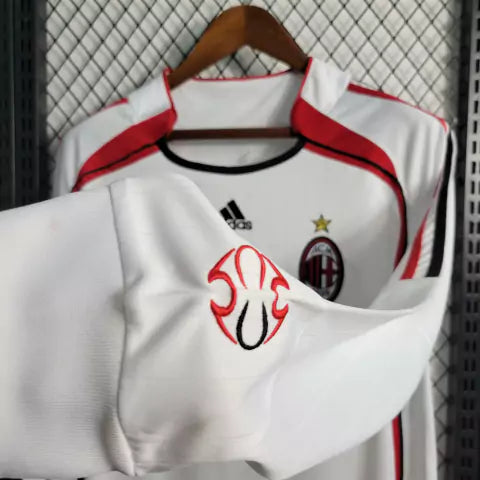 Camisa Milan Away 06/07 Retrô Manga Longa - Branca