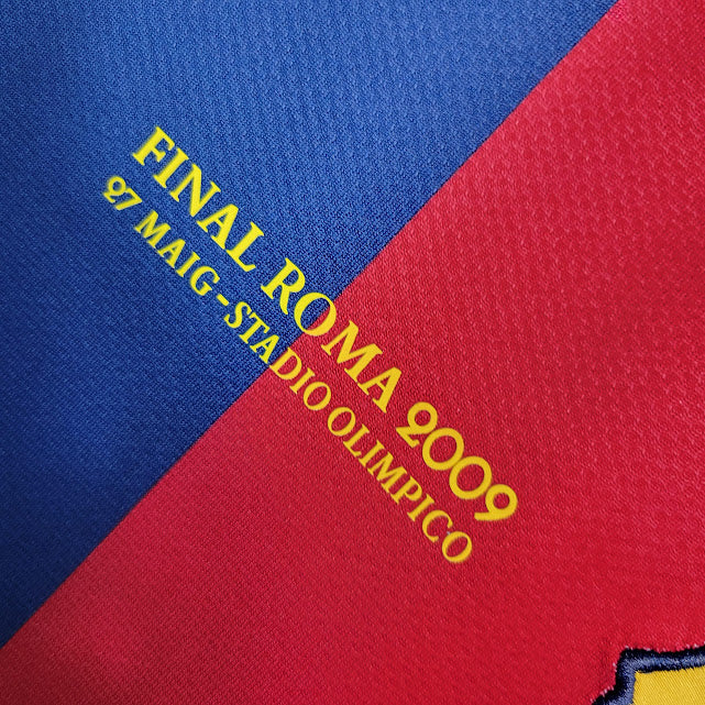 Camisa Barcelona 08/09 Retrô - Azul e Vermelha