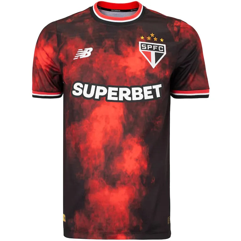 Camisa São Paulo Third 24/25 Jogador - Preta e Vermelha